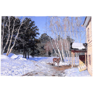 Набор магнитных карточек "Март" (Исаак Левитан) (для работы на классной доске)