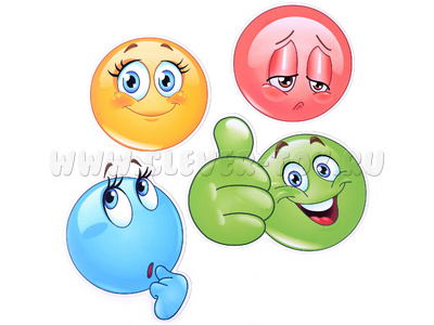 Набор магнитных карточек "Большие смайлы"*