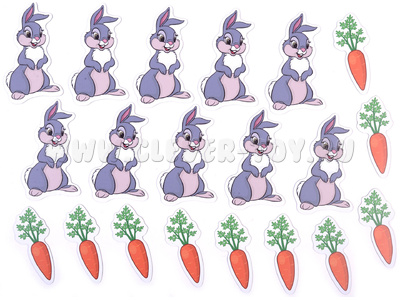 Набор магнитных карточек для устного счёта: "Зайцы и морковки"*