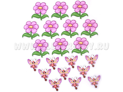 Набор магнитных карточек для устного счёта: "Бабочки и цветы"*