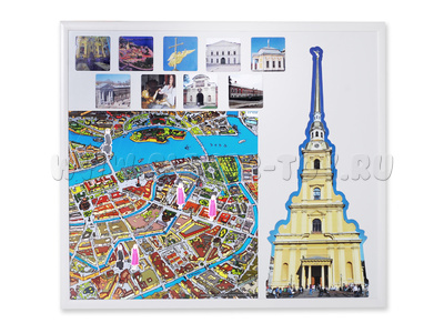 Магнитная доска "Маленькие архитекторы" 86 х 75 см