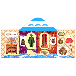 Папка мягкая "Юрта казахская", текстиль