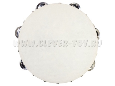 Тамбурин с мембраной 12 пар джинглов