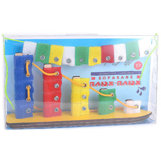 Кораблик Плюх-Плюх (флажки: красн, жел, зел, син, бел цветов по 5 шт)