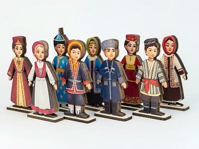 Разборные куклы в национальных костюмах "Народы России"